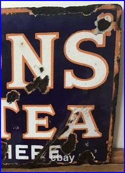 Genuine, Vintage, Double Sided,'Lyons Tea' Enamel Advertising Sign Genuine, Vintage, Double Sided,'Lyons Tea' Enamel Advertising Sign