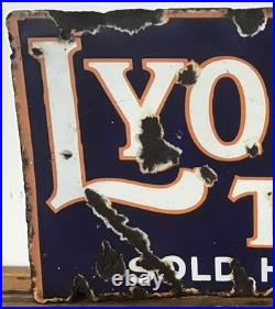 Genuine, Vintage, Double Sided,'Lyons Tea' Enamel Advertising Sign