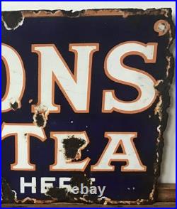 Genuine, Vintage, Double Sided,'Lyons Tea' Enamel Advertising Sign
