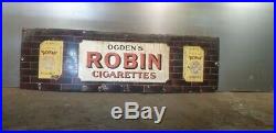 Genuine Vintage Enamel Ogden's Robin Cigarettes Sign, Good Condition For Age