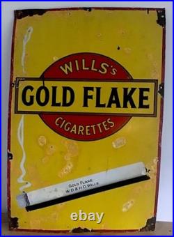 Genuine, Vintage'Will's Gold Flake Cigarettes' Enamel Advertising Sign