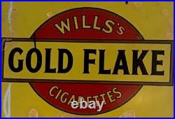Genuine, Vintage'Will's Gold Flake Cigarettes' Enamel Advertising Sign