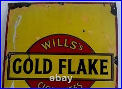 Genuine, Vintage'Will's Gold Flake Cigarettes' Enamel Advertising Sign