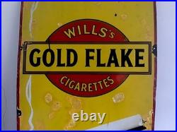 Genuine, Vintage'Will's Gold Flake Cigarettes' Enamel Advertising Sign