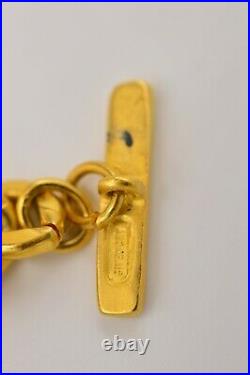 Givenchy Signed NOS Vintage Necklace Brushed Gold Enamel Leaf Toggle Runway BinY