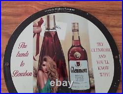 Glenmore bourbon Kentucky straight bourbo Vintage porcelain enamel sign
