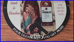 Glenmore bourbon Kentucky straight bourbo Vintage porcelain enamel sign