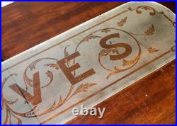 Gloves haberdashery frosted glass sign vintage retro antique industrial decor ma