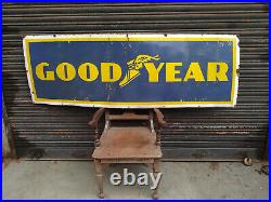 Good Year Tyre Flying Shoe Garage Sign Vintage Porcelain Enamel Sign 24 X 72 #