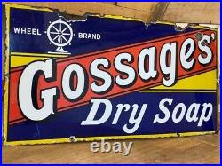 Gossages Dry Soap Vintage Enamel Advertising Sign