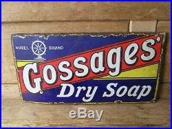 Gossages Dry Soap sign. Advertising sign. Kitchenalia. Enamel sign. Vintage sign