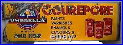Gourepore Umbrella Brand Paint Varnish Color Vintage Enamel Porcelain Sign Rare