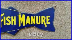 Grown with Humber Fish Manure Enamel Sign Advertising Collectable Vintage Advert