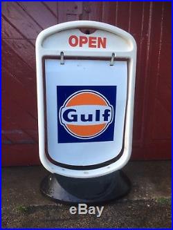 Gulf oil vintage Garage Forecourt Sign Not Enamel Genuine 60s 70s