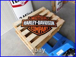 HARLEY DAVIDSON Motorcycle Garage Dealer Bar Vintage Logo Porcelain Enamel Sign