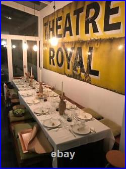 HUGE Original Vintage Enamel Advertising Sign Theatre Royal 410cm x 200cm