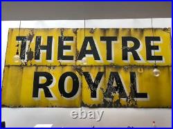 HUGE Original Vintage Enamel Advertising Sign Theatre Royal 410cm x 200cm