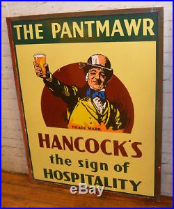 Hancocks the Pantmawr enamel sign advertising mancave pub brewery metal vintage