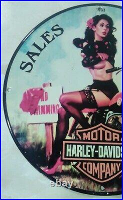 Harley Davidson Motor Company Sales Service Vintage porcelain enamel sign