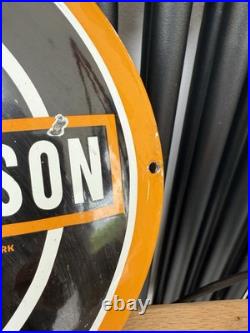 Harley Davidson Vintage style Porcelain Enamel -globe Sign Garage-man Cave bike