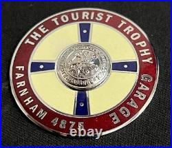 Hawthorns Tourist Trophy Garage Farnham Vintage Enamel Suppliers Plate Badge