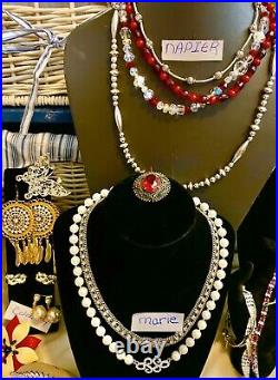 High End 90 Vintage Costume Jewelry Lot Signed Trifari Coro Monet Napier Art+