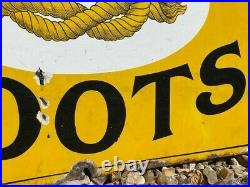Holdfast Boots Vintage Enamel Advertising Sign Shop Man Cave Bar Original