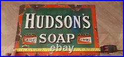 Hudsons Soap vintage enamel advertising sign