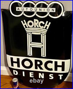 Huge Auto Union Horch Enamel Advertising Sign Audi RS Dealership Workshop Garage