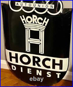Huge Auto Union Horch Enamel Advertising Sign Audi RS Dealership Workshop Garage