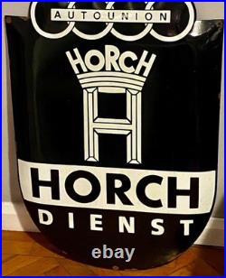 Huge Auto Union Horch Enamel Advertising Sign Audi RS Dealership Workshop Garage