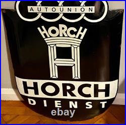 Huge Auto Union Horch Enamel Advertising Sign Audi RS Dealership Workshop Garage