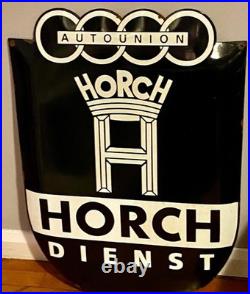 Huge Auto Union Horch Enamel Advertising Sign Audi RS Dealership Workshop Garage
