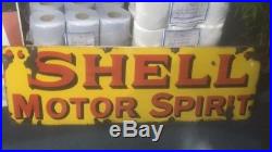 Huge Rare Orginal SHELL fuel Metal Enamel Sign Vintage garage sign