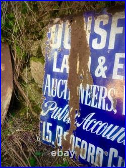 Huge Vintage Exeter Advertising Enamel Sign Early 20th Century Industrial Decor