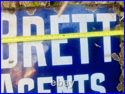 Huge Vintage Exeter Advertising Enamel Sign Early 20th Century Industrial Decor