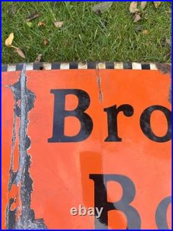Huge Vintage Original Brooke Bond Tea Enamel Advertising Shop Display Sign