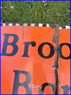 Huge Vintage Original Brooke Bond Tea Enamel Advertising Shop Display Sign