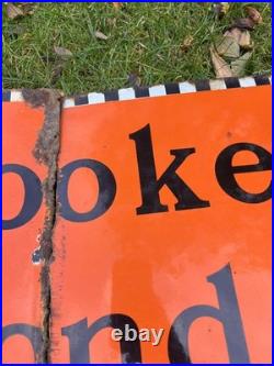 Huge Vintage Original Brooke Bond Tea Enamel Advertising Shop Display Sign