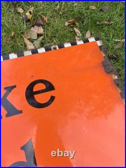 Huge Vintage Original Brooke Bond Tea Enamel Advertising Shop Display Sign