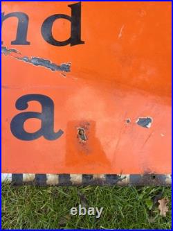 Huge Vintage Original Brooke Bond Tea Enamel Advertising Shop Display Sign