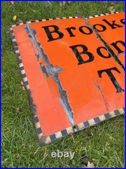 Huge Vintage Original Brooke Bond Tea Enamel Advertising Shop Display Sign
