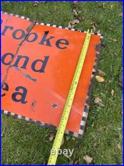 Huge Vintage Original Brooke Bond Tea Enamel Advertising Shop Display Sign