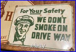Humble Oil'For Your Safety' Vintage Enamel Advertising Sign