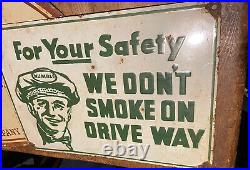 Humble Oil'For Your Safety' Vintage Enamel Advertising Sign