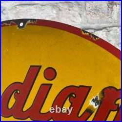 INDIAN Enamel Sign ø 19.7 (50cm) Nice Retro Motorcycle Dealership Vintage Decor INDIAN Enamel Sign ø 19.7 (50cm) Nice Retro Motorcycle Dealership Vintage Decor