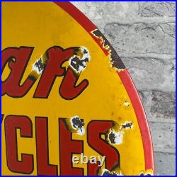 INDIAN Enamel Sign ø 19.7 (50cm) Nice Retro Motorcycle Dealership Vintage Decor INDIAN Enamel Sign ø 19.7 (50cm) Nice Retro Motorcycle Dealership Vintage Decor