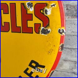 INDIAN Enamel Sign ø 19.7 (50cm) Nice Retro Motorcycle Dealership Vintage Decor INDIAN Enamel Sign ø 19.7 (50cm) Nice Retro Motorcycle Dealership Vintage Decor