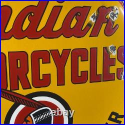 INDIAN Enamel Sign ø 19.7 (50cm) Nice Retro Motorcycle Dealership Vintage Decor INDIAN Enamel Sign ø 19.7 (50cm) Nice Retro Motorcycle Dealership Vintage Decor