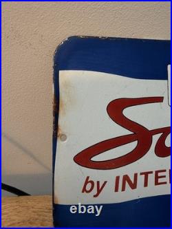 INTERNATIONAL TRACTORS SCOUT Enamel Sign / Vintage Garage-Man Cave -bar -shed